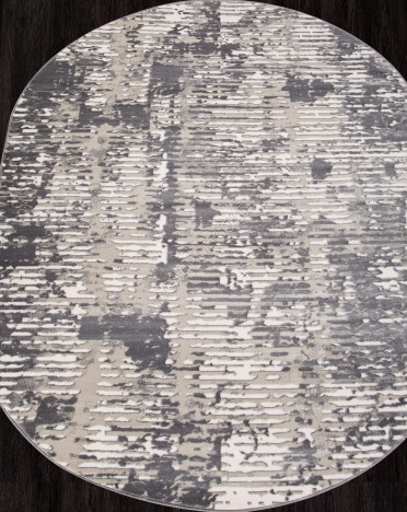 Ковер российский D999 ATLANTIS (PP Heatset Высокоплотный, серый) овальный