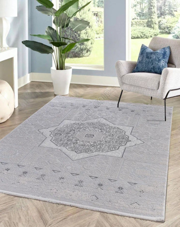 Ковер турецкий B0759A Leonidas (Фризе, серый)