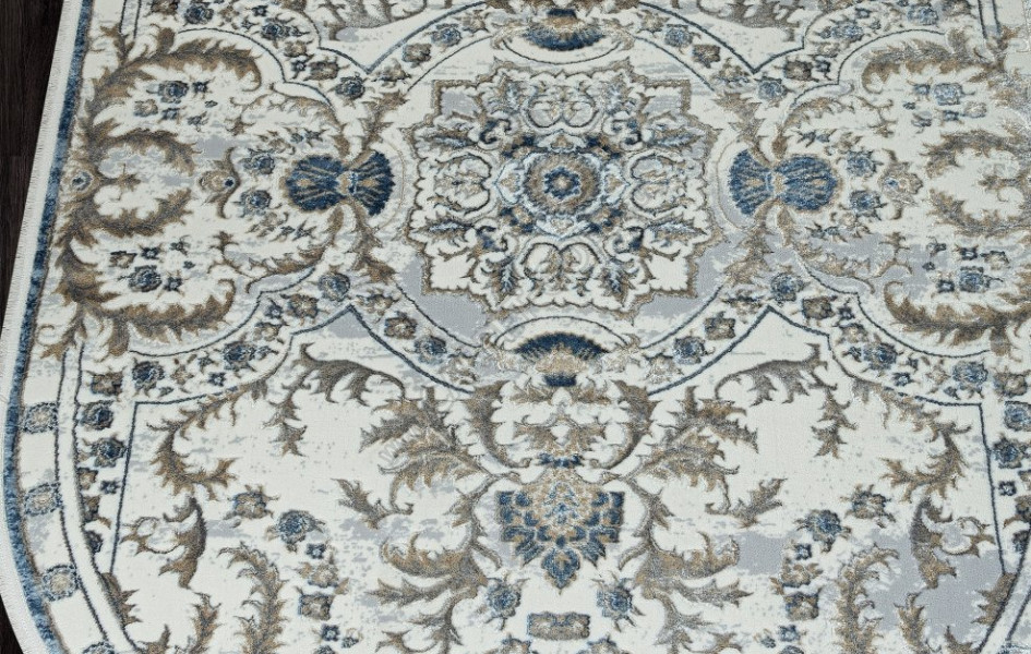 Ковер 00765A - D.BLUE FDY / CREAM HB - Овал - коллекция SAHARA