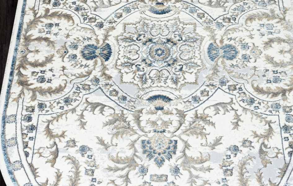Ковер 00765A - D.BLUE FDY / CREAM HB - Овал - коллекция SAHARA