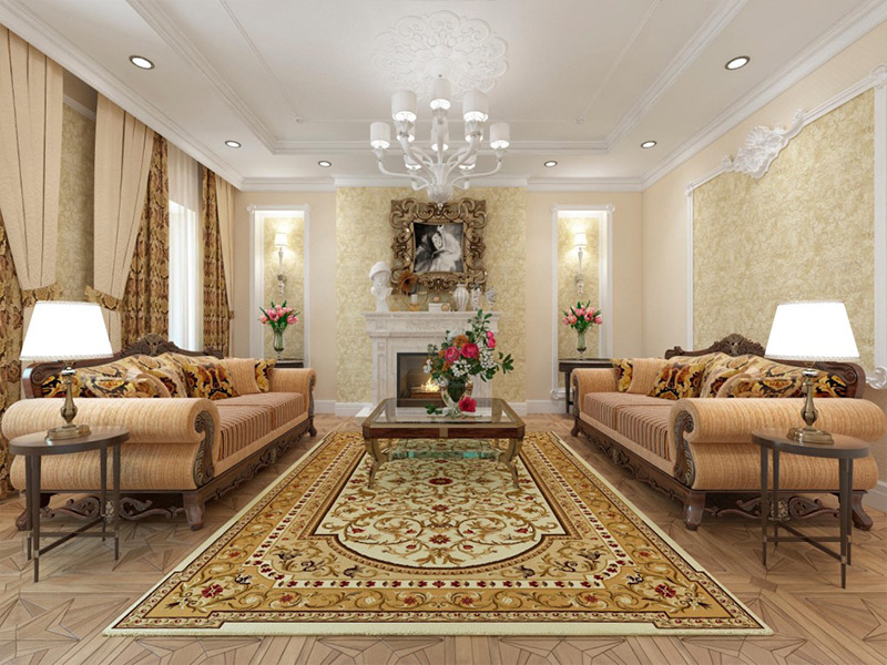 Классический ковер в интерьере без нагромождения о